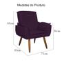 Imagem de Kit 2 Poltronas Decorativas Estofadas Pés Palito Emília Plus Suede Roxo - LM DECOR