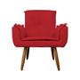 Imagem de Kit 2 Poltronas Decorativas Estofadas Pés Palito Emília Plus Suede Vermelho - DL Decor