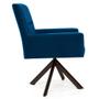 Imagem de Kit 2 Poltronas Decorativas Giratórias Base Eiffel Chocolate Angel B-170 Veludo Azul - Domi