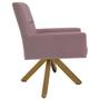 Imagem de Kit 2 Poltronas Decorativas Giratórias Base Giromad Madeira Angel B-305 Veludo Rosa - Domi