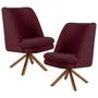 Imagem de Kit 2 Poltronas Decorativas Giratórias Base Giromad Madeira Pérsia B-278 Suede Marsala - Domi