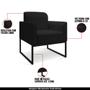 Imagem de Kit 2 Poltronas Decorativas Isabella Base Industrial Linho Preto G19