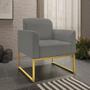 Imagem de Kit 2 Poltronas Decorativas Isabella Base Industrial Suede Grafite/Dourado G19