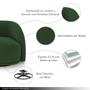 Imagem de Kit 2 Poltronas Decorativas Jenny Base Giratória em Metal Preto Veludo Verde G45 - Gran Belo