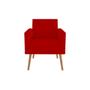 Imagem de Kit 2 Poltronas Decorativas Larah E Puff Vermelho