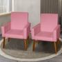 Imagem de Kit 2 Poltronas Decorativas Mel Suede Rosa SKY MOBILE