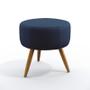 Imagem de Kit 2 Poltronas Decorativas Nina e Puff Solar Com Rodapé Suede Azul Marinho Aradecor