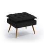 Imagem de Kit 2 Poltronas Decorativas Opala e Puff Lunar Sued Preto Aradecor