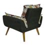 Imagem de Kit 2 Poltronas Decorativas Opala Floral Dohler Preto - Kasa Sofá