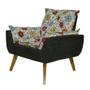 Imagem de Kit 2 Poltronas Decorativas Opala Floral Dohler Preto - Kasa Sofá