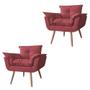 Imagem de Kit 2 Poltronas Decorativas Opalla Platinum Decor Marsala