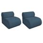 Imagem de Kit 2 Poltronas Decorativas Orgânica Virgínia Linho Azul Royal - Amarena Móveis