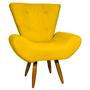 Imagem de Kit 2 poltronas decorativas para sala emilia suede amarelo pé castanho