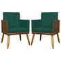 Imagem de Kit 2 Poltronas Decorativas Para Sala Quarto Recepção Escritório Confortável Luxo Lis Tecido Sintético e Suede