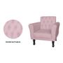 Imagem de Kit 2 Poltronas Decorativas Pés Luis VX Para Clínica Classic Corano Rosa Bebe - DL Decor