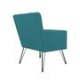 Imagem de Kit 2 Poltronas Decorativas Sala de Espera Pés de Ferro Cecília Suede Azul Turquesa - INCASA DECOR