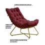 Imagem de Kit 2 Poltronas Decorativas Sala de Estar Caim Base de Ferro Dourado Suede Bordo G41 - Gran Belo