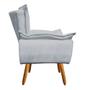 Imagem de Kit 2 Poltronas Decorativas Sala de Estar Pés Palito Opla Suede Cinza - Ibiza