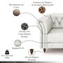 Imagem de Kit 2 Poltronas Decorativas Sala de Estar Stanford Chesterfield Pés de Madeira Couro Branco Manchado G58 - Gran Belo