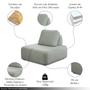 Imagem de Kit 2 Poltronas Decorativas Santiago Sala de Estar Pés em Madeira Bouclê Cinza G89 - Gran Belo