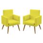 Imagem de Kit 2 Poltronas Decorativas Vega Com Rodapé Suede Amarelo Aradecor