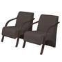Imagem de Kit 2 Poltronas Decorativas Vênus 1 Lugar Braço Pé Madeira D Salla Suede