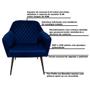 Imagem de Kit 2 Poltronas Decorativas Versalhes Pés Palito Chocolate Veludo Azul Royal G15 - Gran Belo