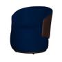 Imagem de Kit 2 Poltronas e Namoradeira Orgânica Aisha Veludo Azul Marinho Composê Corano Marrom - DL DECOR