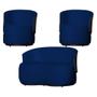 Imagem de Kit 2 Poltronas e Namoradeira Orgânica Aisha Veludo Azul Marinho Composê Corano Marrom - DL DECOR
