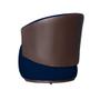 Imagem de Kit 2 Poltronas e Namoradeira Orgânica Aisha Veludo Azul Marinho Composê Corano Marrom - DL DECOR