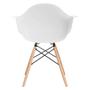 Imagem de Kit 2 Poltronas Eames de Madeira com Braço Daw com Assento Branco
