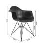 Imagem de Kit 2 Poltronas Eames Eiffel Preta com Braço Daw de Ferro Preto