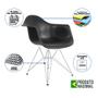 Imagem de Kit 2 Poltronas Eames Eiffel Preta com Braço Daw Ferro Branco