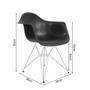 Imagem de Kit 2 Poltronas Eames Eiffel Preta com Braço Daw Ferro Branco
