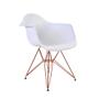 Imagem de Kit 2 Poltronas Eiffel Eames Branca com Braço Daw em Ferro Cobre