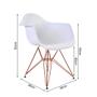 Imagem de Kit 2 Poltronas Eiffel Eames Branca com Braço Daw em Ferro Cobre