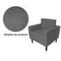 Imagem de Kit 2 Poltronas Estofadas Decorativas Para Recepção Leticia Slim Suede Cinza - LM DECOR