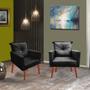 Imagem de Kit 2 Poltronas Lara Com Almofada Fixa Encosto e Botão Strass Varias Cores