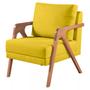 Imagem de Kit 2 Poltronas Mona Madeira Maciça Suede Amarelo Kimi Design