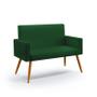 Imagem de Kit 2 Poltronas Namoradeira Decorativas Nina e Puff Quasar Sued Verde Aradecor