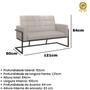 Imagem de Kit 2 Poltronas + Namoradeira material sintético Base de ferro para Escritório Sala de Estar Decorativa Cadeira Estofada Resistente Recepção Manicure