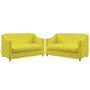 Imagem de Kit 2 Poltronas Namoradeiras Decorativas Alya Suede Amarelo Aradecor