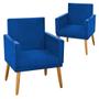 Imagem de Kit 2 Poltronas Nina CR suede azul royal para leitura