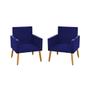 Imagem de kit 2 Poltronas Nina Decorativas Tecido Suede Azul Marinho