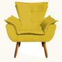 Imagem de Kit 2 Poltronas Opala Cadeira Decorativa Suede Amarelo