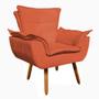 Imagem de Kit 2 Poltronas Opala Cadeira Retro Salao Consultório Recepção Sala de Estar Decorativa King Lar Suede Laranja