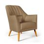Imagem de Kit 2 Poltronas Orion Bordada com Puff Izar Suede Capuccino Aradecor