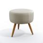 Imagem de Kit 2 Poltronas Orion Bordada com Puff Solar Couro Bege Aradecor
