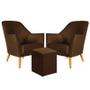Imagem de Kit 2 Poltronas Orion com Puff Izar Suede Marrom Aradecor