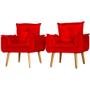 Imagem de Kit 2 Poltronas Para Sala Decorativa Opala Suede Vermelho